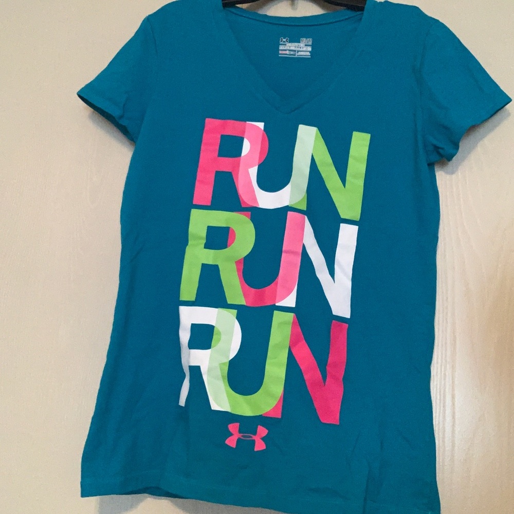 Under Armour Blue Short Sleeve ‘Run’ Shirt